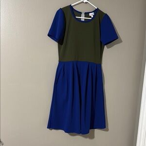 LuLaRoe A-Line Dress in Blue and Green for Casual Wear